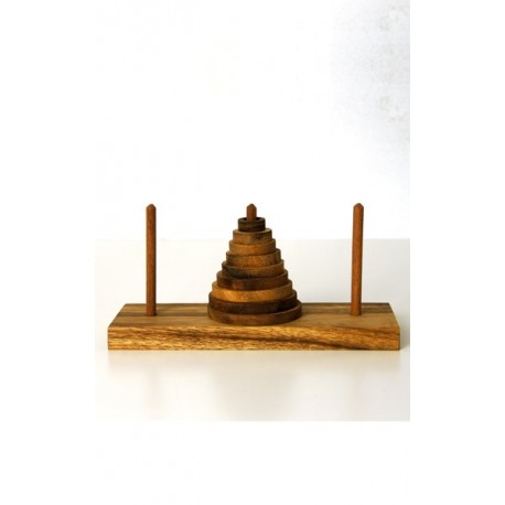 Generic Tour de Hanoï 10 Anneaux Puzzle en Bois Jouet Logique avec Boîte de Rangement, Jouet éducatif pour Enfants de 5 Ans et Plus (Grande Tour en boîte de Hanoï