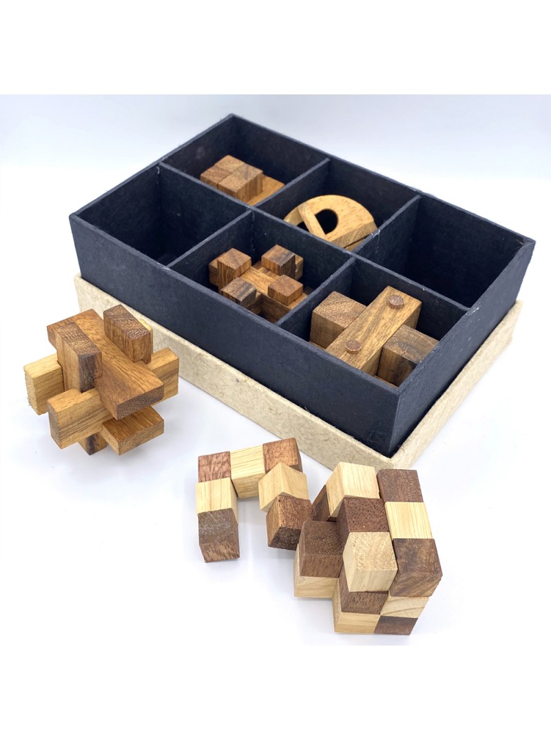 Coffret Casse-Tête en Bois 6 Pièces – Planète Casse-Tête