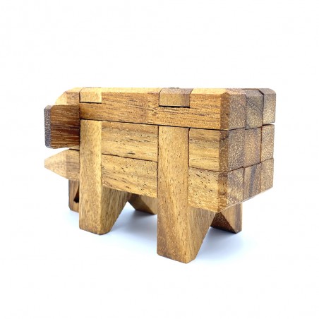 Puzzle 3D Eléphant en Bois Facile – Tempus Republic